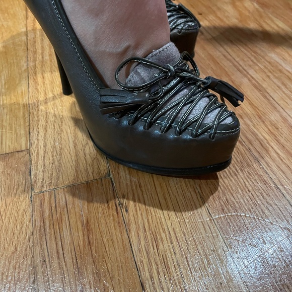 Levity Brown  Leather Oxford Platform Heels - Picture 4 of 6